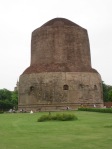 Stupa at Sarnath.  Bhudda preached his first sermon here and this is a sacred spot for Bhuddhists.