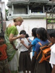 Connie Rao, principal of the Asha Deep Vidyashram.  This school serves poor children. Ms. Rao, an American, has developed wonderful connections with the students.
